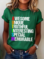 Autism Awareness Awesome Unique Truthful Interesting Special Memorable Print T-shirt