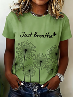 Just Breathe Dandelion Print T-shirt