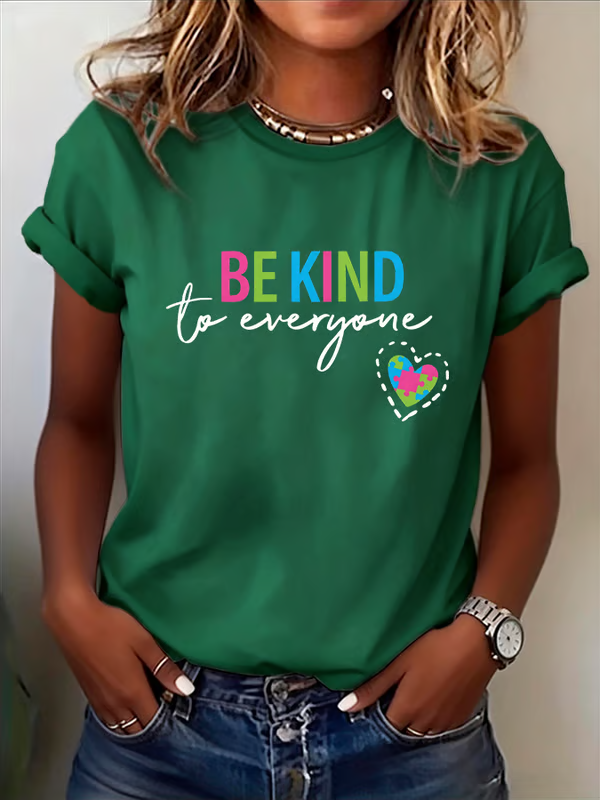 Be Kind To Everyone Autism Awareness Print T-shirt