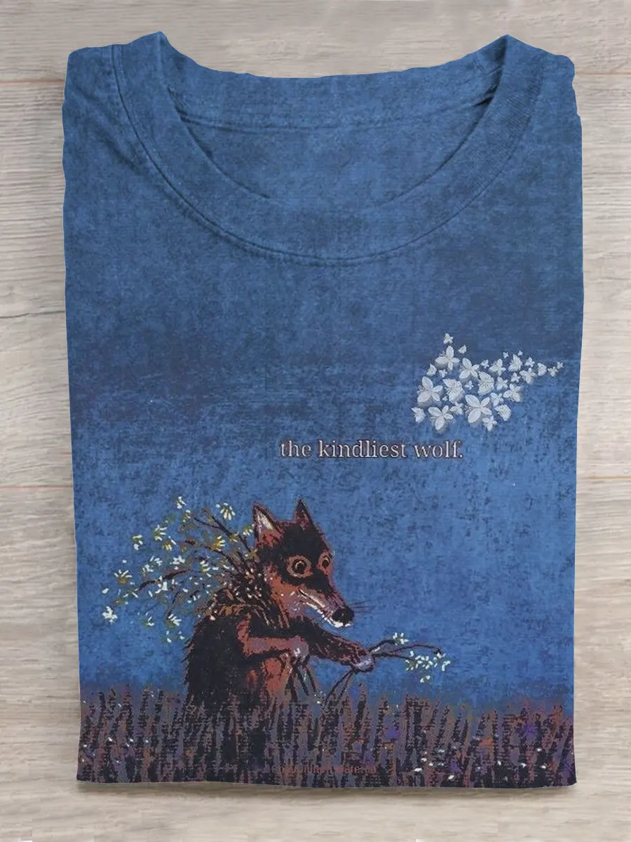 The Kindliest Wolf Art Print Shirt, Healing Shirt, Art Gift