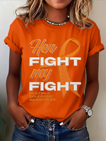 Her Fight My Fight Multiple Sclerosis Awareness Print T-shirt