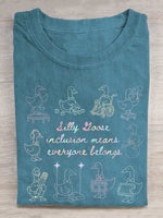 Silly Goose Inclusion Means Everyone Belongs Print T-shirt