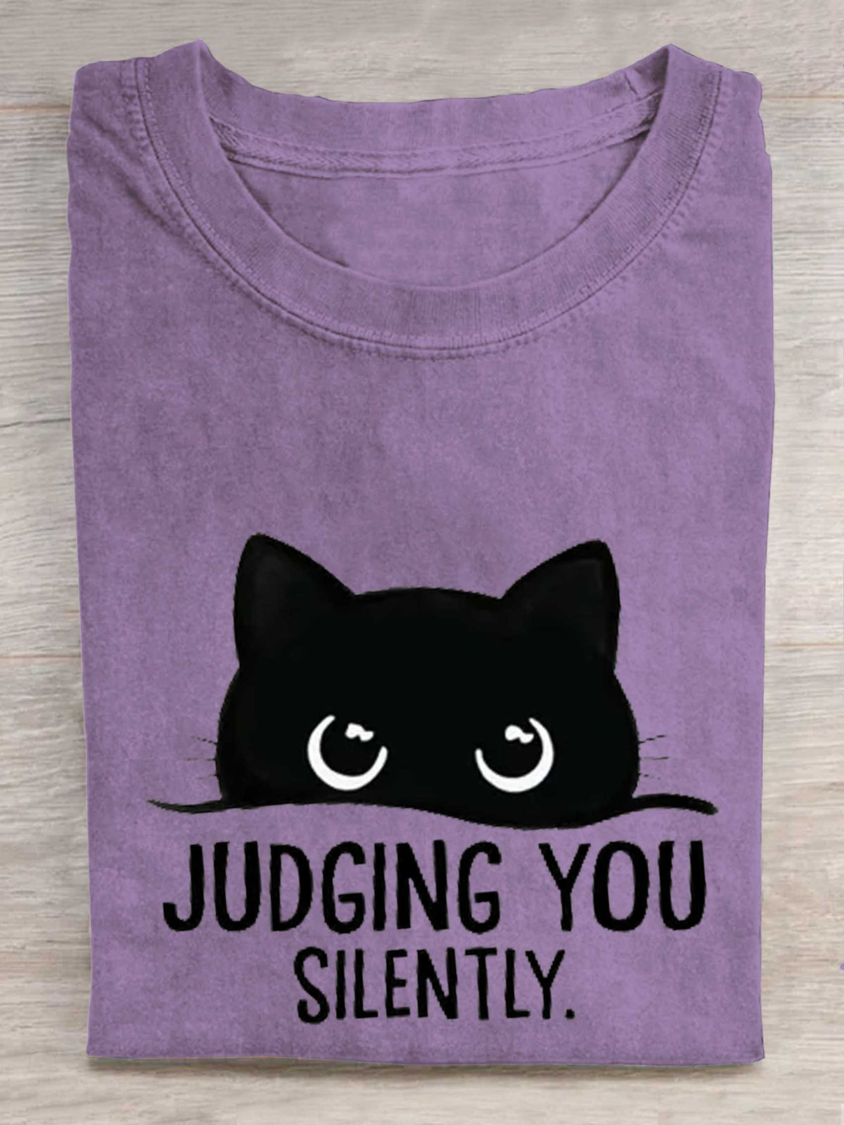 Judging You Silently Cat Art Print T-shirt