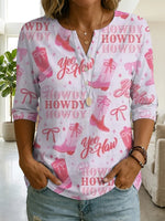 Women's Art Print Casual Cotton Shirt