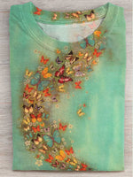 Butterflies Floral Print T-shirt
