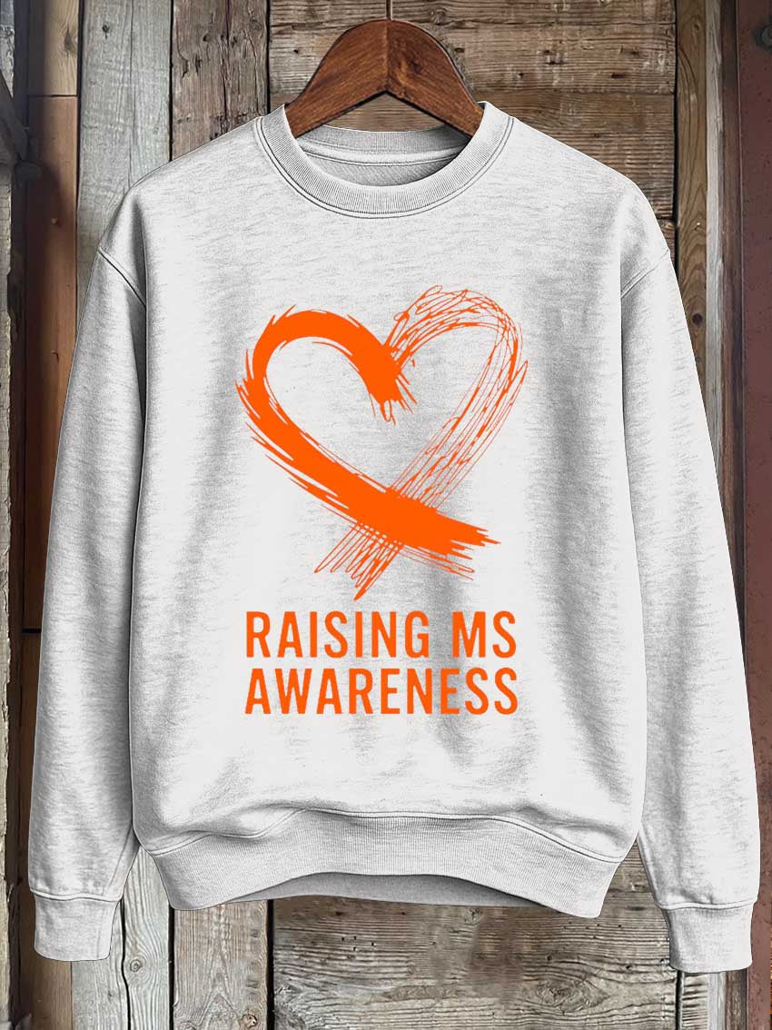 Raising Ms Awareness Print Casual Sweatshirt