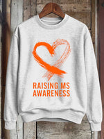 Raising Ms Awareness Print Casual Sweatshirt