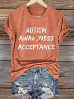 Autism Awareness Acceptance Print T- Shirt