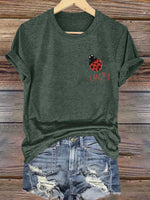 Lucky Ladybug Print T-shirt