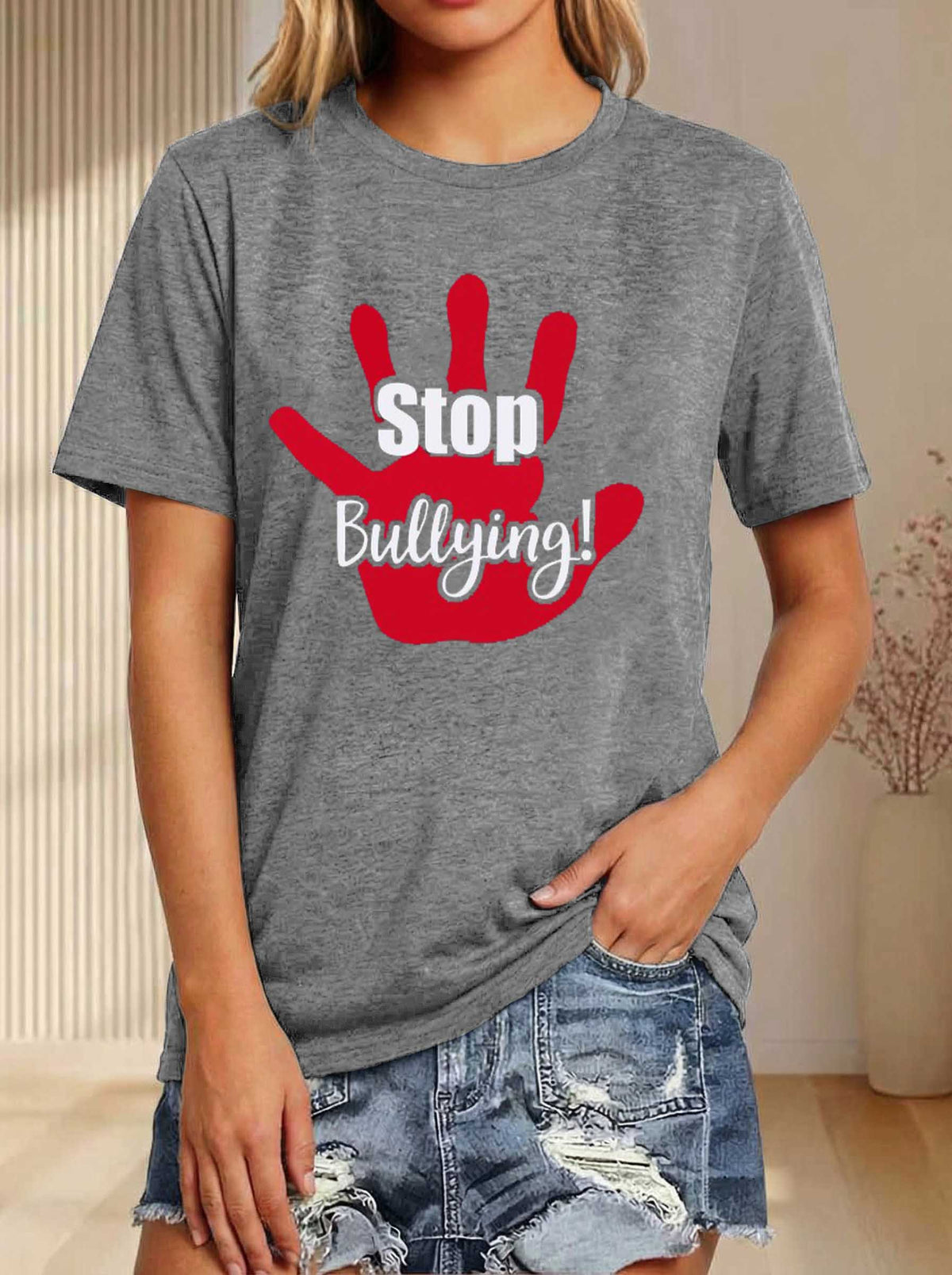 Stop Bullying Print T-shirt