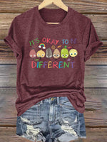 It's Okay To Be Different Autism Awareness Print T-shirt