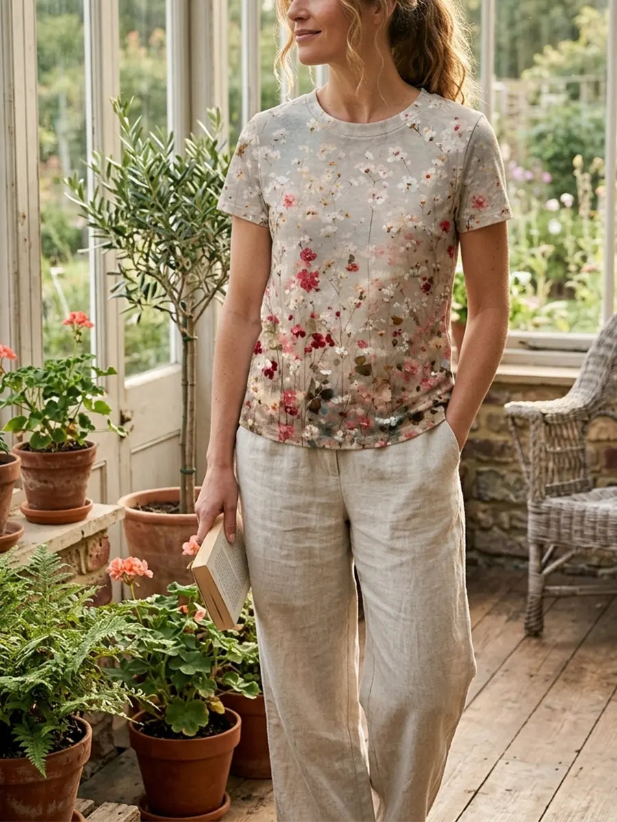 Blooming Floral Print Shirt, Healing Shirt, Art Gift
