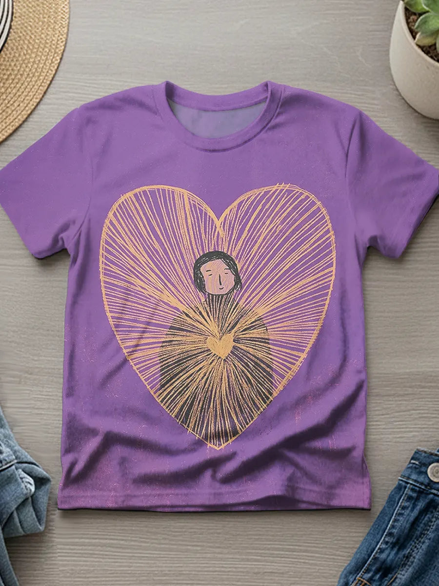 Inner Light: A Person With A Radiant Heart Print Shirt, Healing Shirt, Art Gift