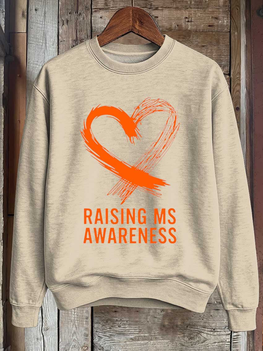 Raising Ms Awareness Print Casual Sweatshirt