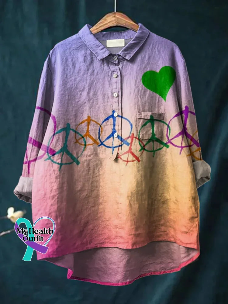 Peace Art Print Short-sleeved Shirt Multicolor / S