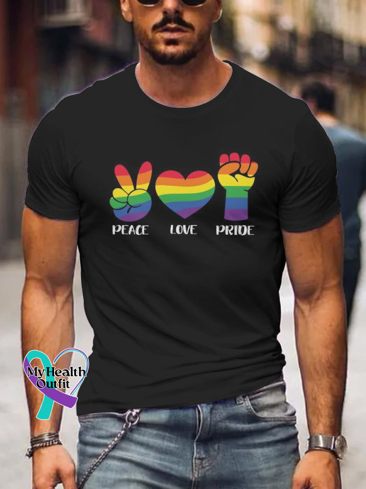 Peace Love Pride Men’s T-Shirt Multicolor / S