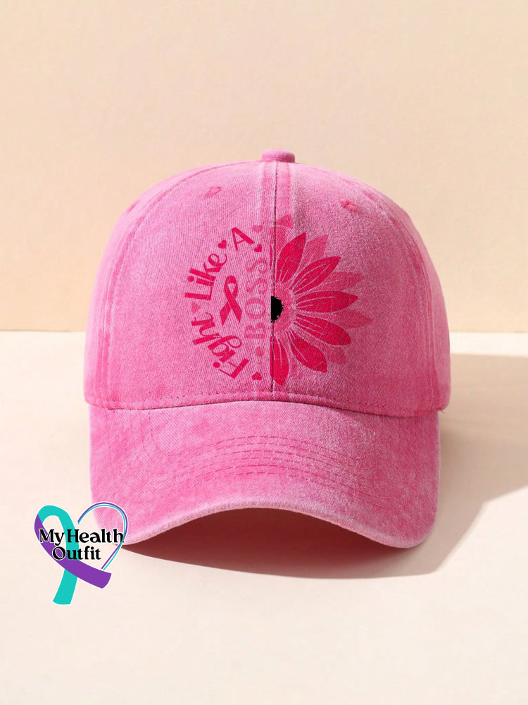 Pink October Breast Cancer Hat Pink / One-Size