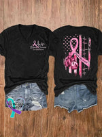 Pink October Breast Cancer T-Shirt Black / S
