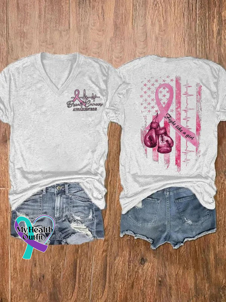 Pink October Breast Cancer T-Shirt White / S