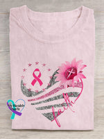 Pink Ribbon Breast Cancer Faith T-Shirt Pink / S