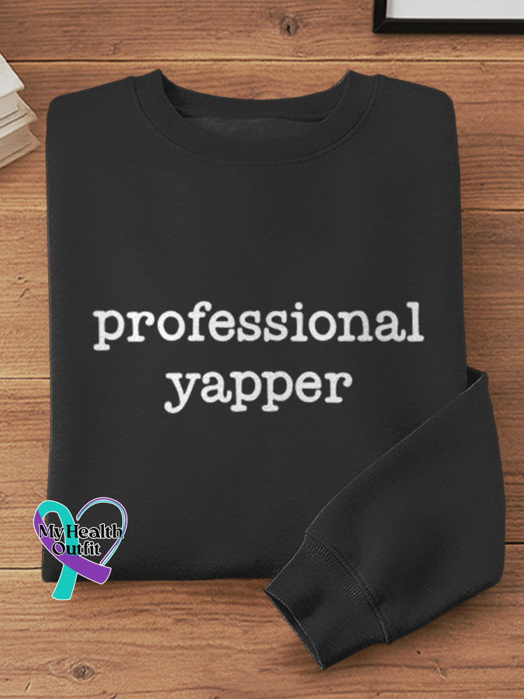 Professional Yapper Vintage Art Print Casual Sweatshirt Black / S