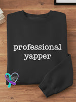 Professional Yapper Vintage Art Print Casual Sweatshirt Black / S