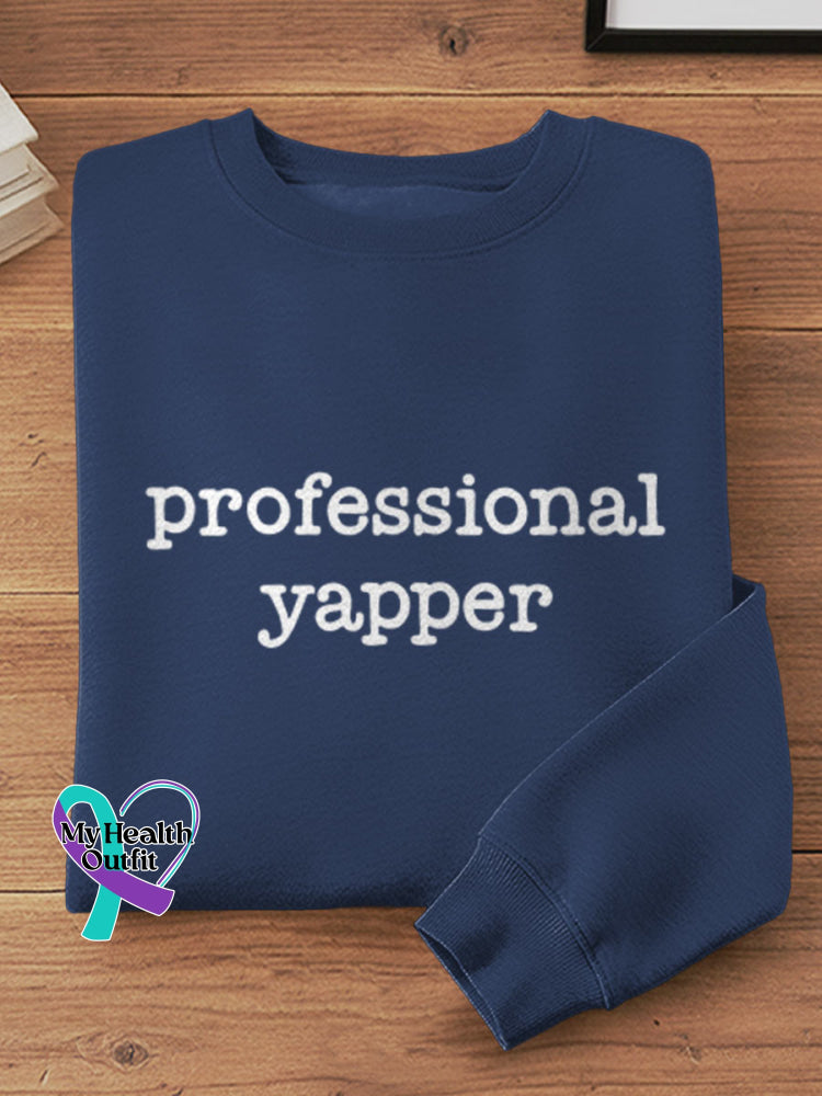 Professional Yapper Vintage Art Print Casual Sweatshirt Blue / S