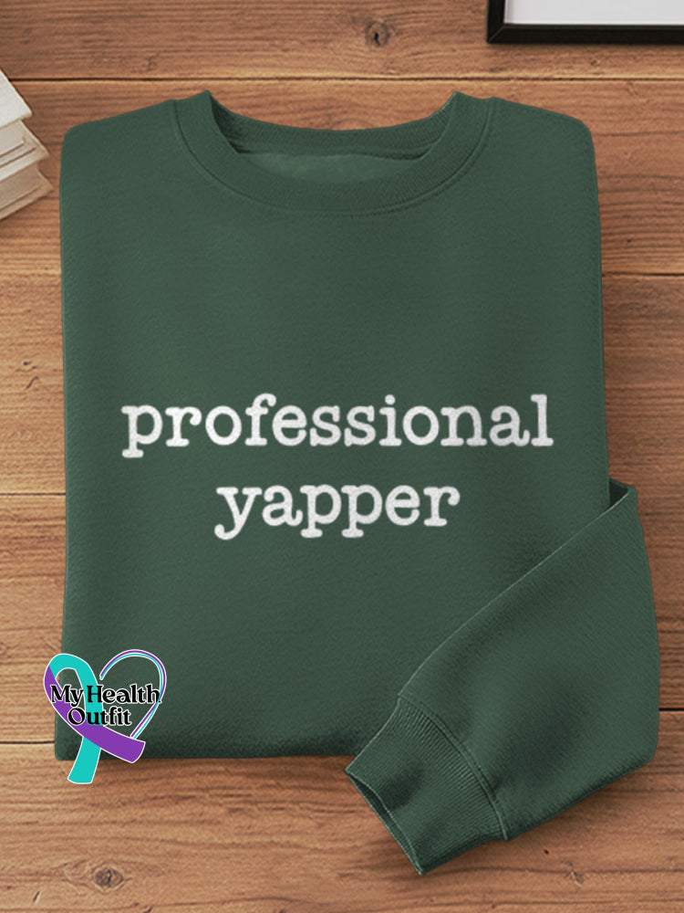 Professional Yapper Vintage Art Print Casual Sweatshirt Green / S