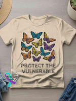 Protect The Vulnerable Art Print T-shirt Khaki / S