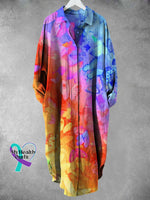 Rainbow Color Art Print Long Skirt Muilticolor / S