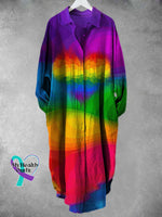 Rainbow Color Art Print Long Skirt Muilticolor / S