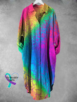 Rainbow Color Art Print Long Skirt Muilticolor / S