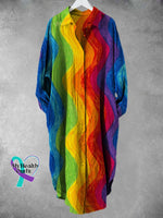 Rainbow Color Art Print Long Skirt Muilticolor / S