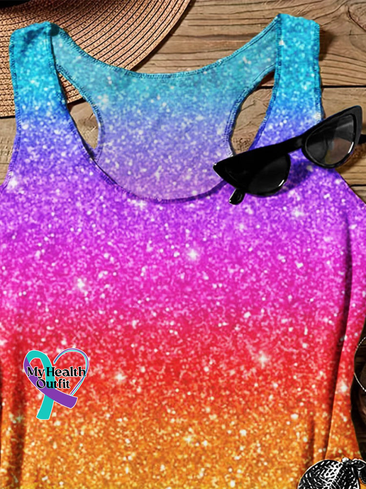 Rainbow Gradient Art Design Print Tank Top