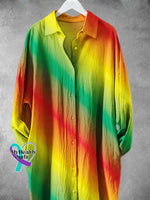 Rainbow Gradient Red Yellow Green Art Print Long Skirt