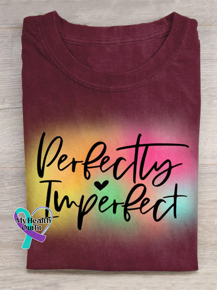 Rainbow Perfectly Inperfect Art Print Design T-Shirt Maroon / S