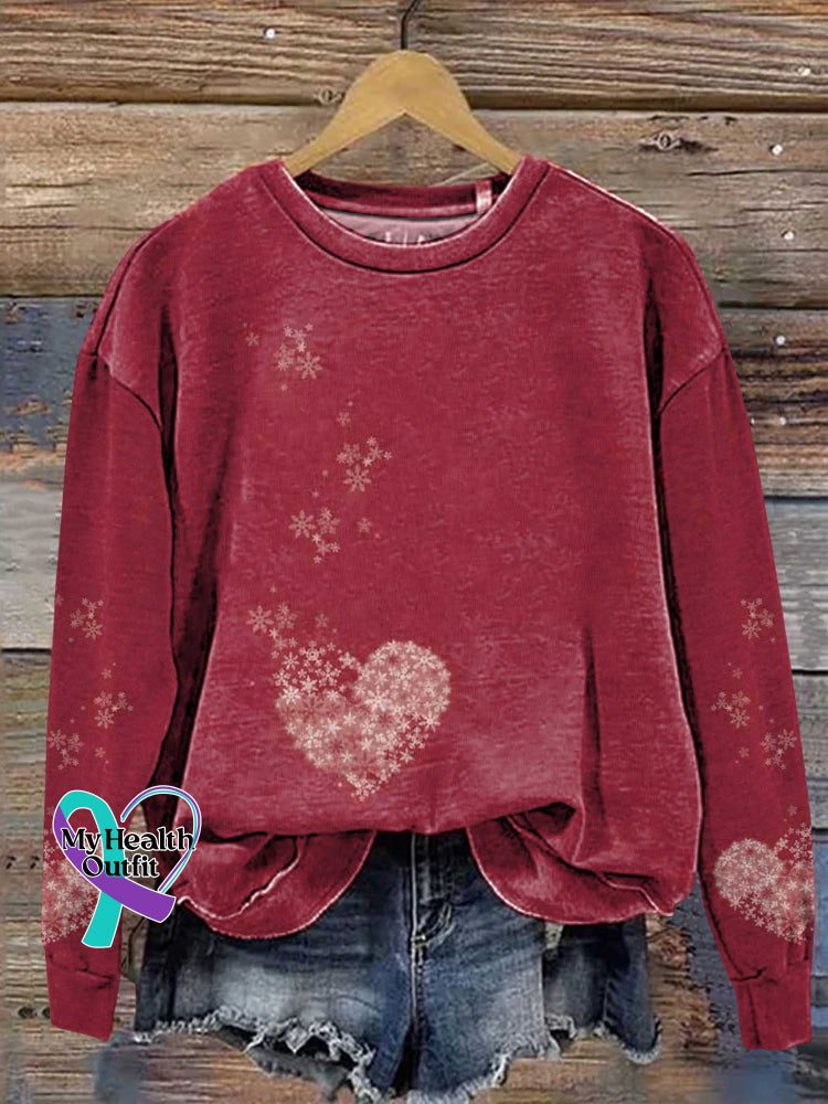 Red Heart Valentine’s Day Casual Sweatshirt Multicolor / S