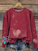 Red Heart Valentine’s Day Casual Sweatshirt Multicolor / S