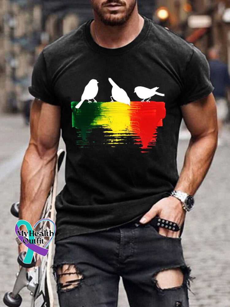 Reggae Retro Casual T-Shirt Black / S