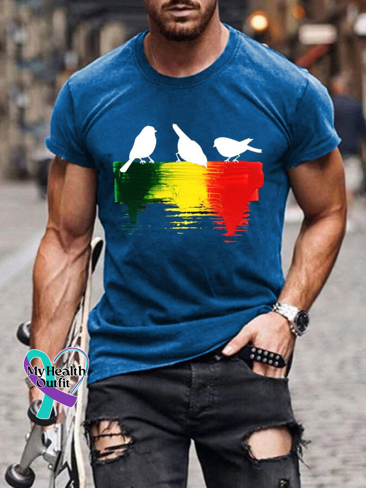 Reggae Retro Casual T-Shirt Blue / S