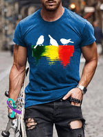 Reggae Retro Casual T-Shirt Blue / S