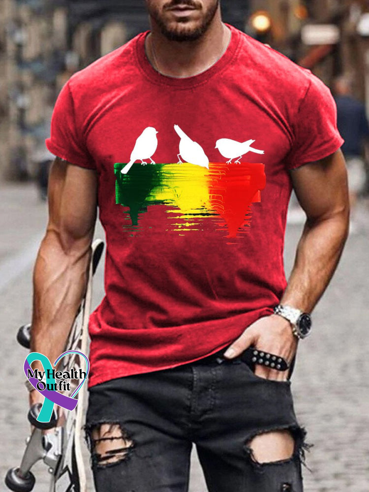 Reggae Retro Casual T-Shirt Red / S