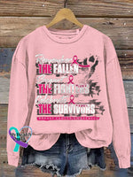 Remember THE FALLEN Support THE FIGHTERS Celebrate THE SURVIVORS Breast Cancer Awareness Print Casual Sweatshirt