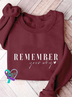 Remember Your Why! Print Casual Sweatshirt Apricot / S