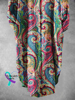 Retro Floral Pattern Art Print Long Skirt