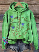 Retro Hippie Peace Sign Love And Casual Sweatshirt Multicolor / S