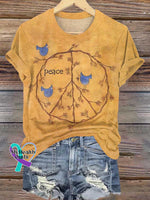 Retro Hippie Peace Sign Love and Peace Casual Sweatshirt T-shirt / S