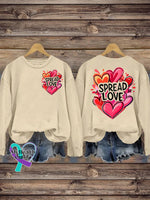 Spread Love Casual Crew Neck Sweatshirt Beige / S