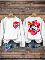 Spread Love Casual Crew Neck Sweatshirt White / S