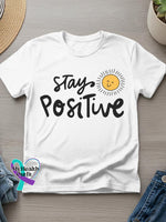 Stay Positive Art Print T-shirt White / S